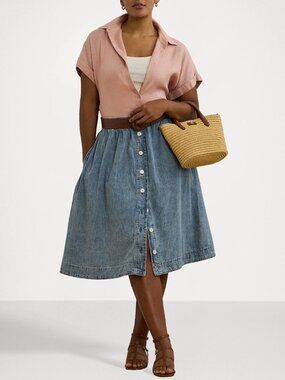 NWT Lauren Ralph Lauren Denim Skirt Plus Size 22W